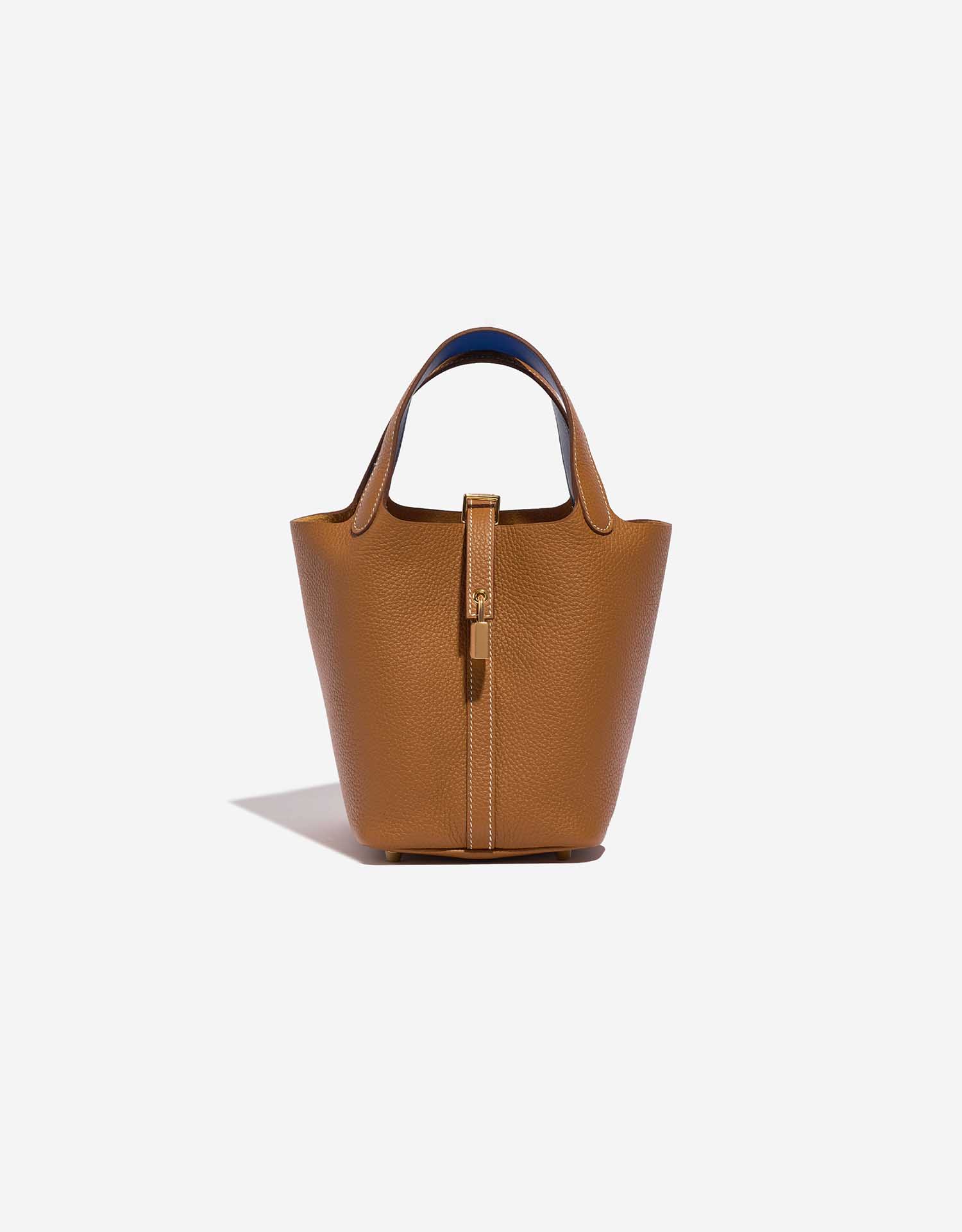 Hermès Picotin 18 Taurillon Clemence / Swift Gold / Bleu Royal