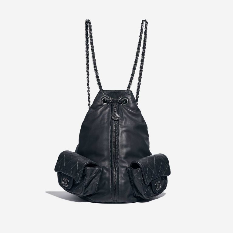 Chanel Backpack DarkBlue-Grey Front  | Sell your designer bag on Saclab.com