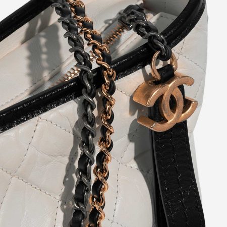 Chanel Gabrielle Medium Calf Black / White Closing System | Sell your designer bag