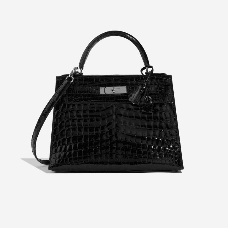 Hermès Kelly 28 Black Front  | Sell your designer bag on Saclab.com