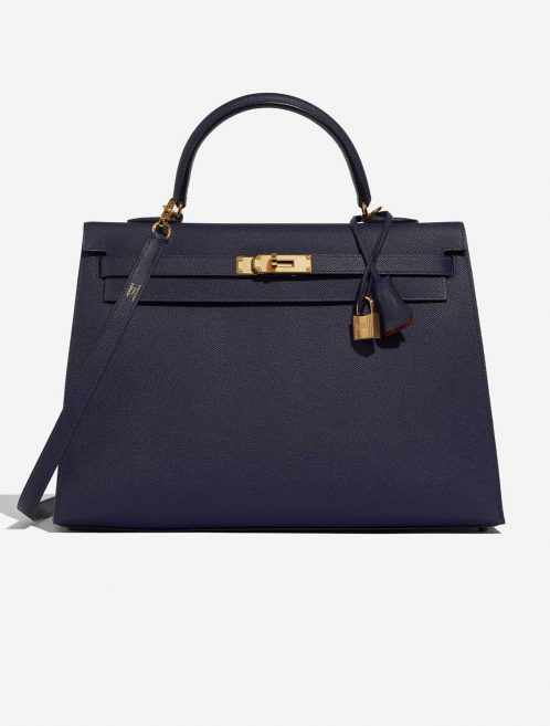 Hermès Kelly 35 BleuSaphir-Geranium Front  | Sell your designer bag on Saclab.com