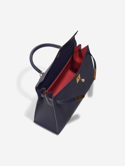 Hermès Kelly 35 BleuSaphir-Geranium Inside  | Sell your designer bag on Saclab.com