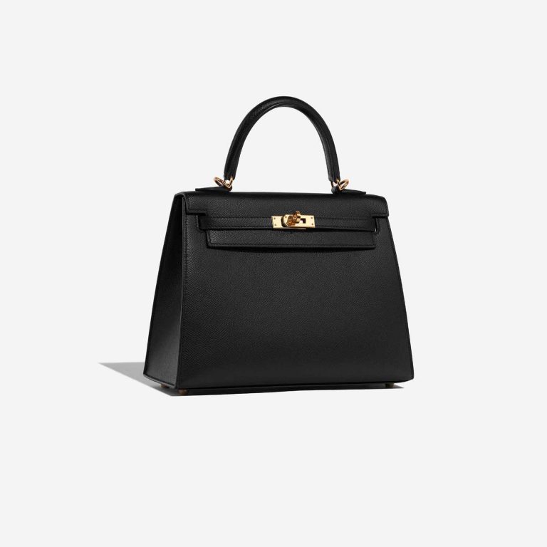 Hermès Kelly 25 Black Side Front  | Sell your designer bag on Saclab.com