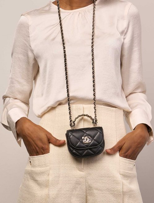 Pre-owned Chanel bag Timeless Micro Handle Lamb Black Black | Sell your designer bag on Saclab.com