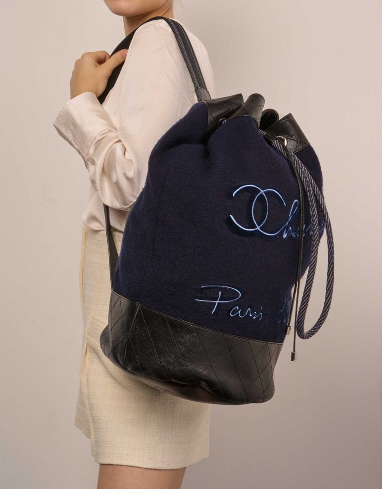 Chanel Backpack Wool / Lamb Blue / Black | Sell your designer bag