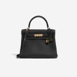 Hermès Kelly 28 Black-Trench Front  | Sell your designer bag on Saclab.com