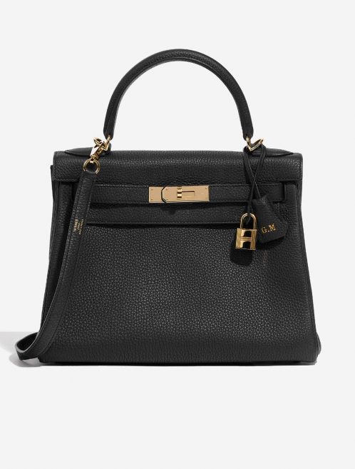Hermès Kelly 28 Black-Trench Front  | Sell your designer bag on Saclab.com