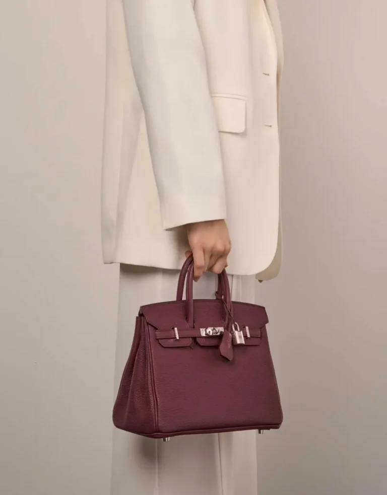 Pre-owned Hermès bag Birkin 25 Togo Bordeaux Red | Sell your designer bag on Saclab.com