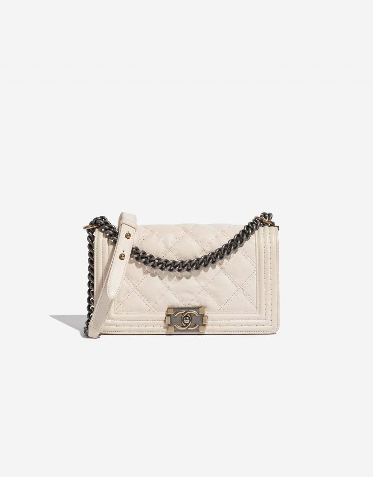 Chanel Boy OldMedium Beige Front  | Sell your designer bag on Saclab.com
