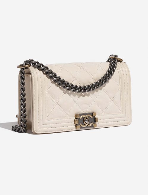 Chanel Boy OldMedium Beige Side Front  | Sell your designer bag on Saclab.com