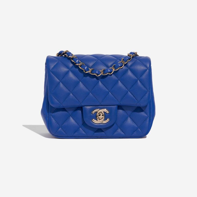 Chanel Timeless MiniSquare ElectriqueBlue Front  | Sell your designer bag on Saclab.com