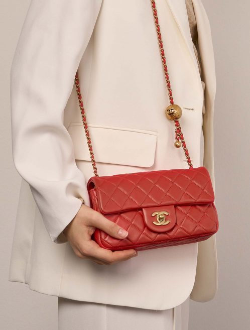 Chanel Timeless MiniRectangular Coral Sizes Worn | Sell your designer bag on Saclab.com