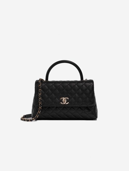 Chanel TimelessHandle Medium Black Front  | Sell your designer bag on Saclab.com