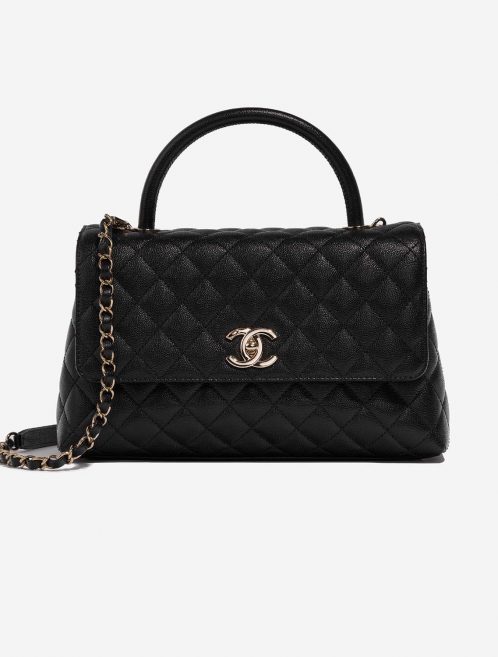 Chanel TimelessHandle Medium Black Front  | Sell your designer bag on Saclab.com