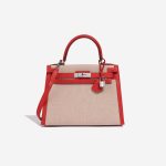 Hermès Kelly 28 RougeTomate-Ecru-Gold Front  | Sell your designer bag on Saclab.com