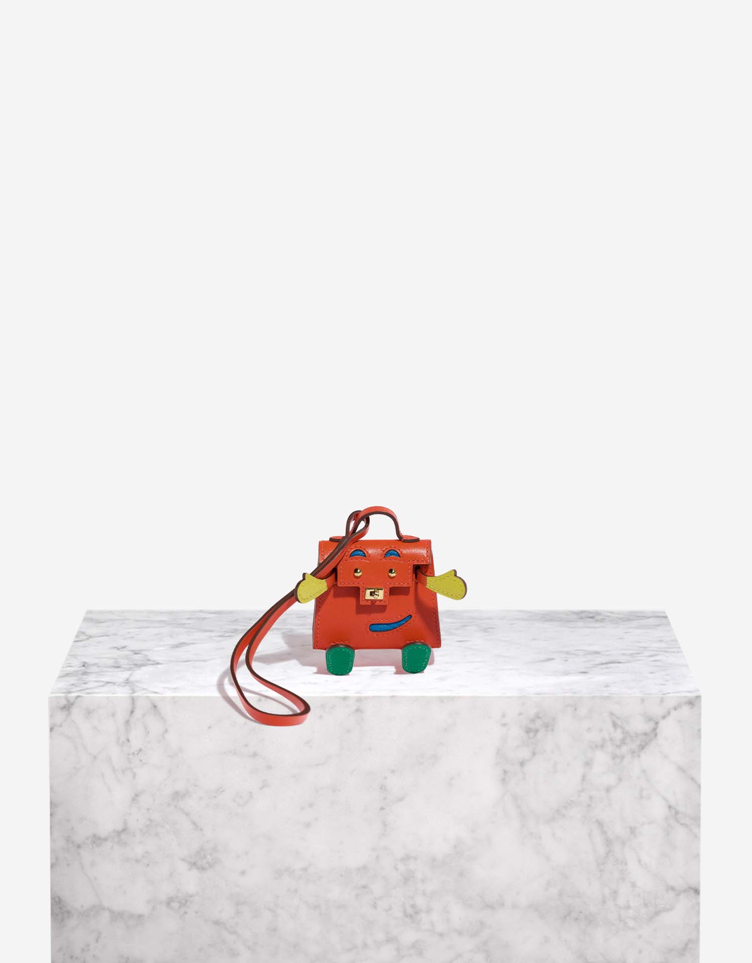 Hermès Kelly Doll Bag Charm Tadelakt Capucine / Jaune de