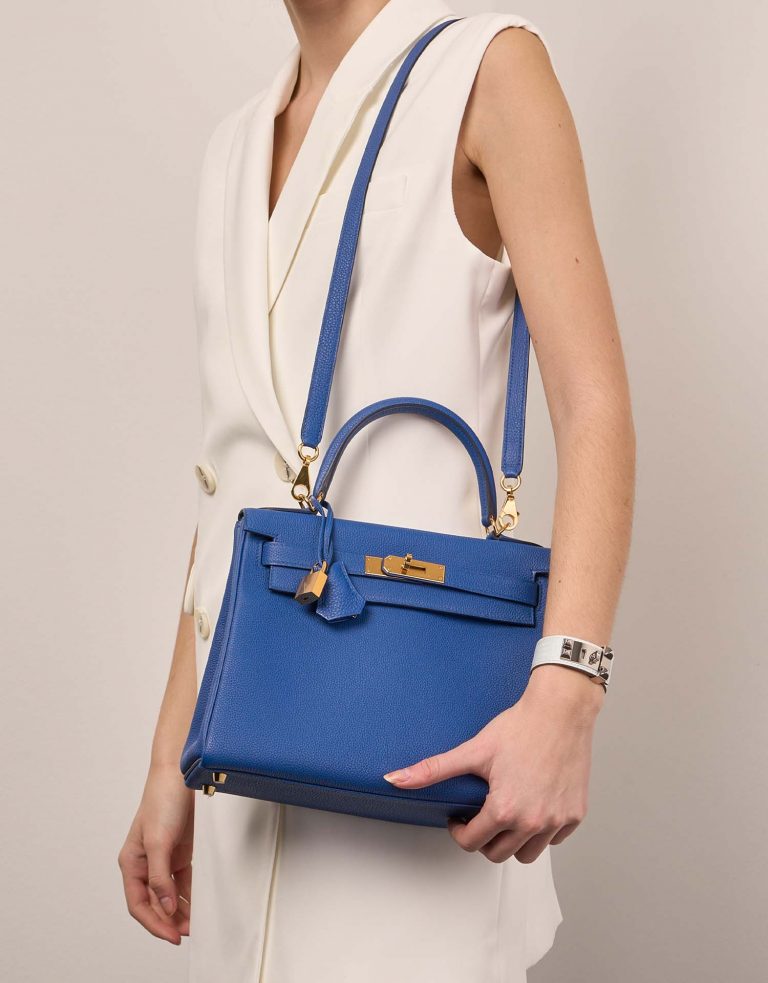 Hermès Kelly 28 BleuDeFrance Front  | Sell your designer bag on Saclab.com