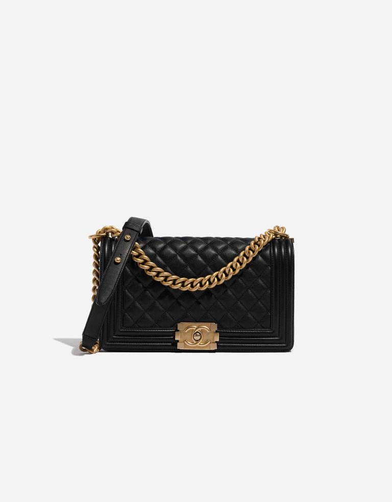 Chanel Boy OldMedium Black Front  | Sell your designer bag on Saclab.com