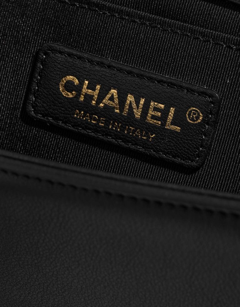 Chanel Boy OldMedium Black Logo  | Sell your designer bag on Saclab.com