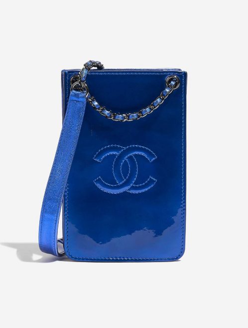 Chanel PhoneHolder MetallicBlue Front  | Sell your designer bag on Saclab.com