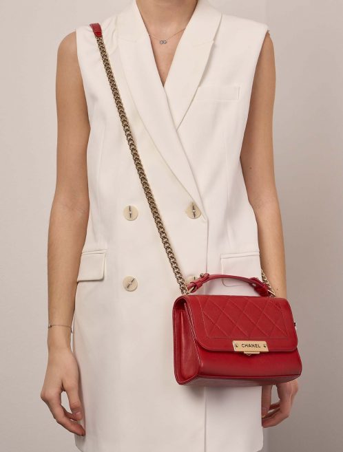 Chanel FlapBagHandle Red Sizes Worn | Sell your designer bag on Saclab.com