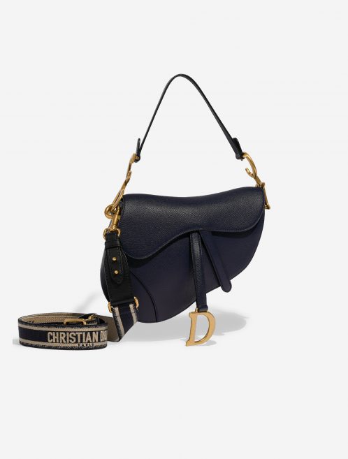 Pre-owned Dior bag Saddle Calf Dark Blue Blue Front | Sell your designer bag on Saclab.com