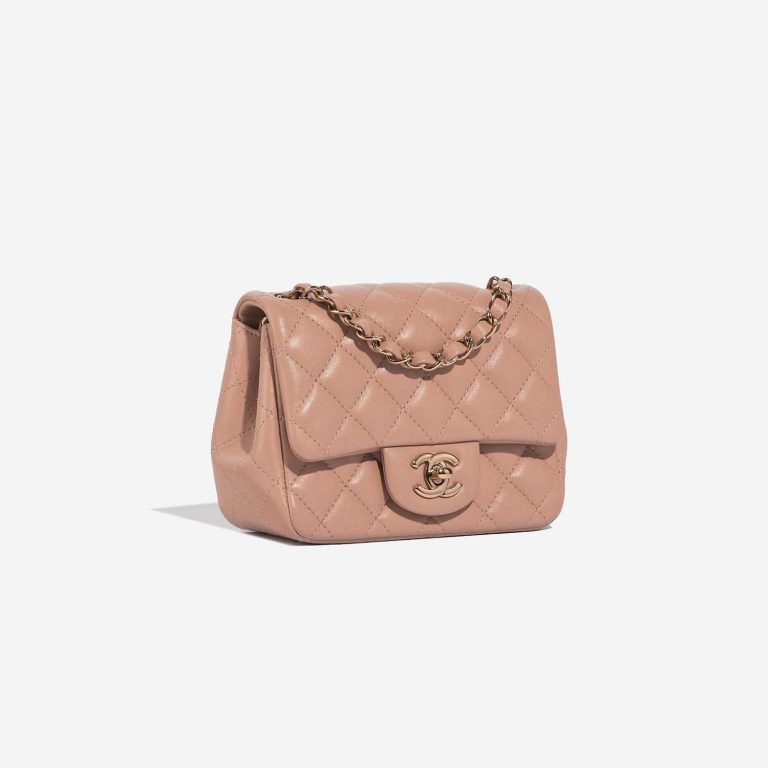 Chanel Timeless MiniSquare BeigeRose Side Front  | Sell your designer bag on Saclab.com