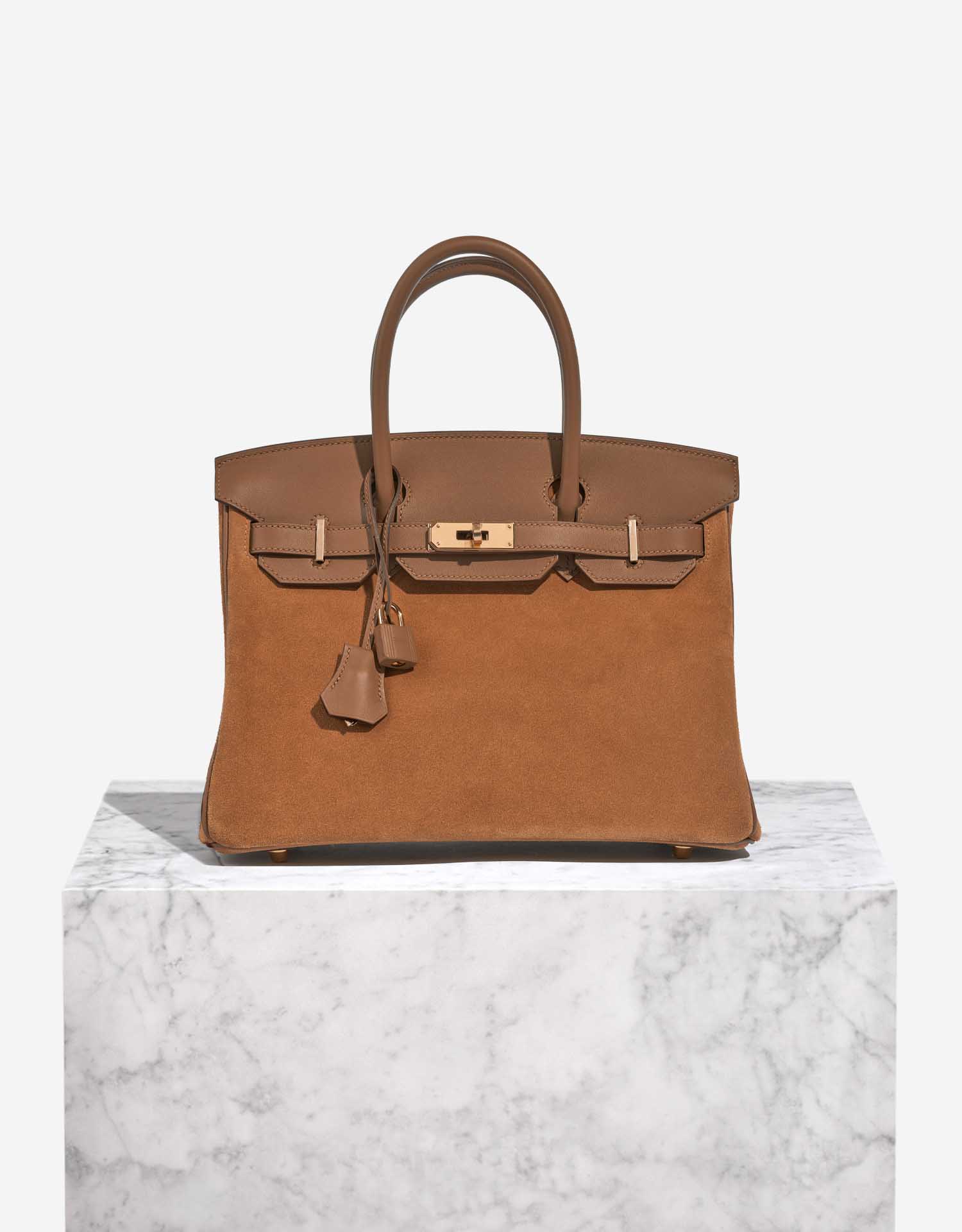 Hermès Birkin Grizzly 30 Suede / Swift Alezan / Chamois | SACLÀB