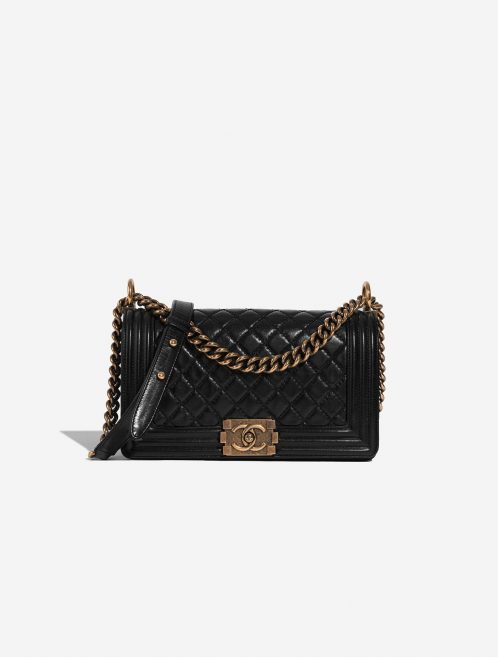 Chanel Boy OldMedium Black Front  | Sell your designer bag on Saclab.com