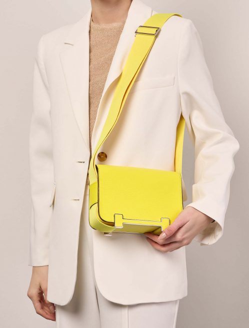 Hermès Geta OneSize JauneCitron-NewLime Sizes Worn | Sell your designer bag on Saclab.com