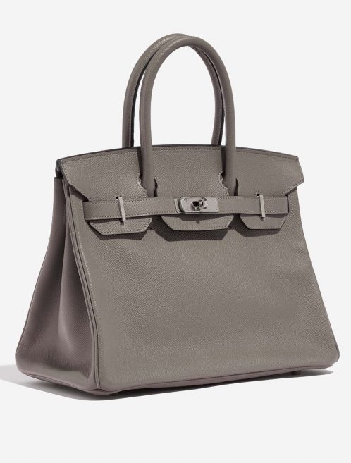 Pre-owned Hermès bag Birkin 30 Epsom Gris Asphalte Brown, Grey Side Front | Sell your designer bag on Saclab.com