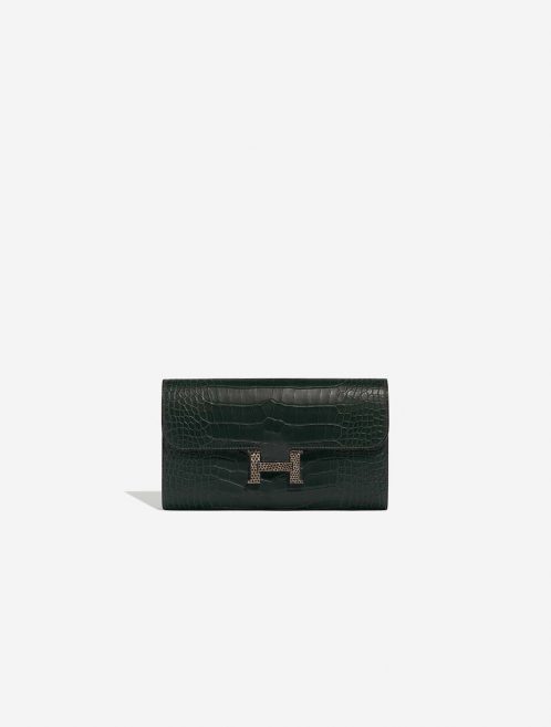 Hermès Constance LongWallet VertFonce-Ombre Front  | Sell your designer bag on Saclab.com