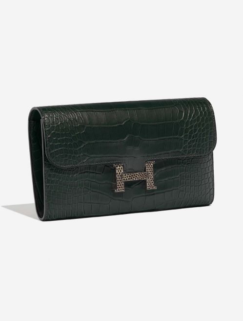 Hermès Constance LongWallet VertFonce-Ombre Side Front  | Sell your designer bag on Saclab.com
