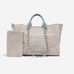 Chanel Deauville Medium Beige-Blue Front  | Sell your designer bag on Saclab.com