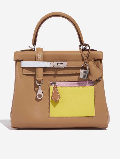 Hermès Kelly 25 Chai-Lime-BlueBrume-Cassis-Nata-MauveSylvestre Front  | Sell your designer bag on Saclab.com