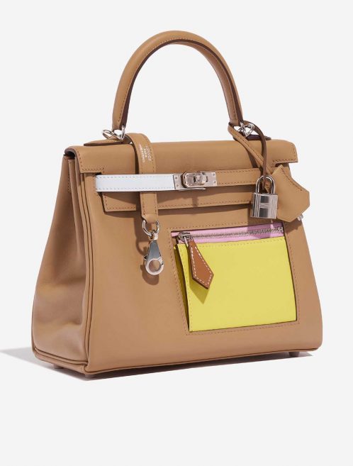 Hermès Kelly 25 Chai-Lime-BlueBrume-Cassis-Nata-MauveSylvestre Side Front  | Sell your designer bag on Saclab.com