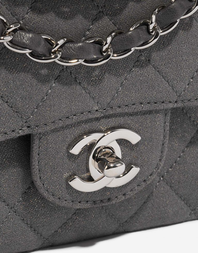 Chanel Timeless Medium Grey-GoldShimmer Closing System  | Sell your designer bag on Saclab.com
