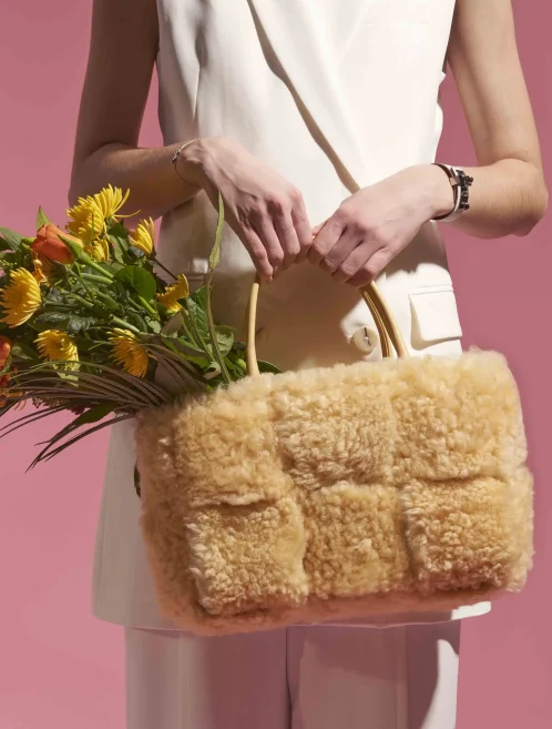 Bottega Veneta Shearling Tote Bag