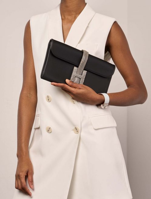 Hermès Jige Clutch Ombrè-Black Sizes Worn | Sell your designer bag on Saclab.com