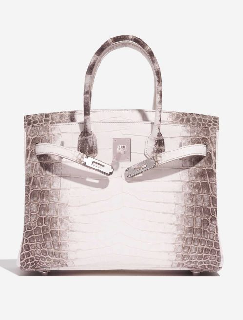 Pre-owned Hermès bag Birkin 30 Niloticus Crocodile Himalaya Blanc Beige Front Open | Sell your designer bag on Saclab.com