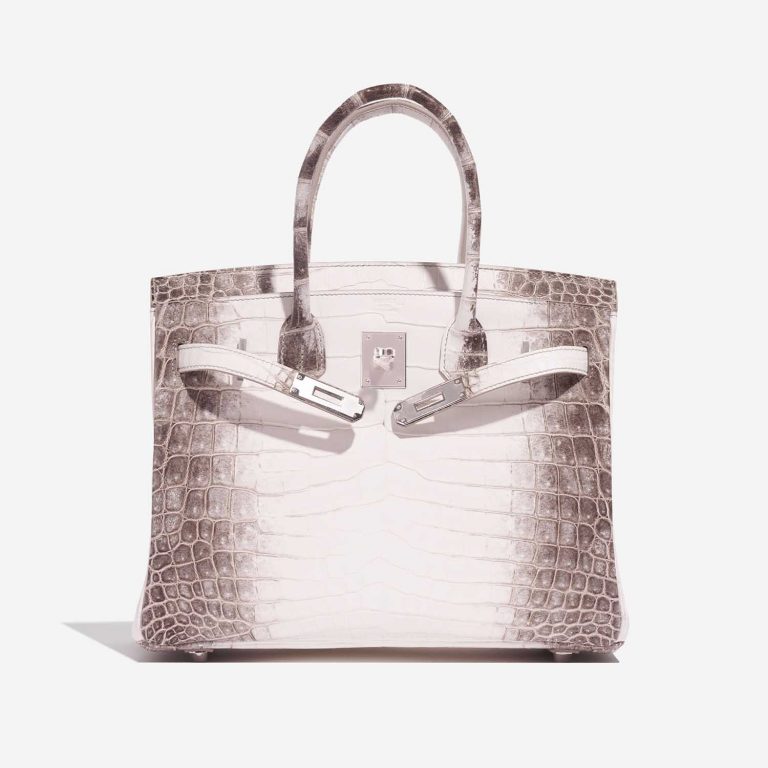 Pre-owned Hermès bag Birkin 30 Niloticus Crocodile Himalaya Blanc Beige Front Open | Sell your designer bag on Saclab.com
