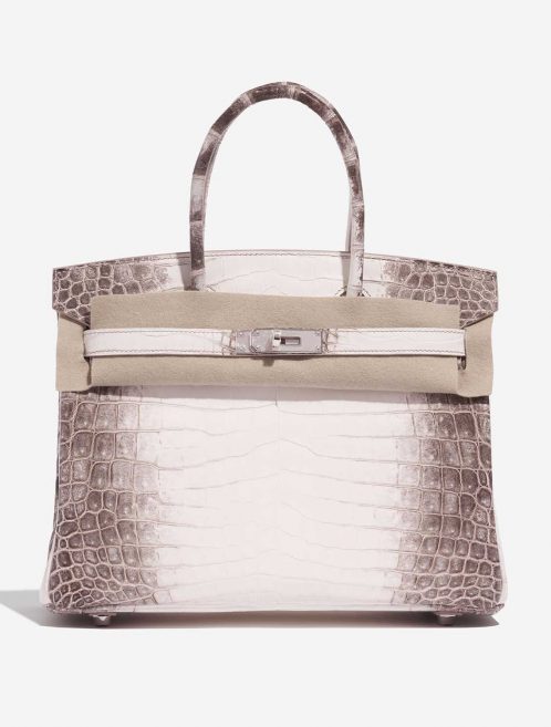 Pre-owned Hermès bag Birkin 30 Niloticus Crocodile Himalaya Blanc Beige Front Velt | Sell your designer bag on Saclab.com