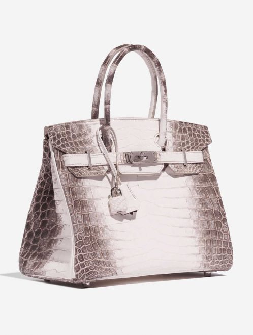 Pre-owned Hermès bag Birkin 30 Niloticus Crocodile Himalaya Blanc Beige Side Front | Sell your designer bag on Saclab.com
