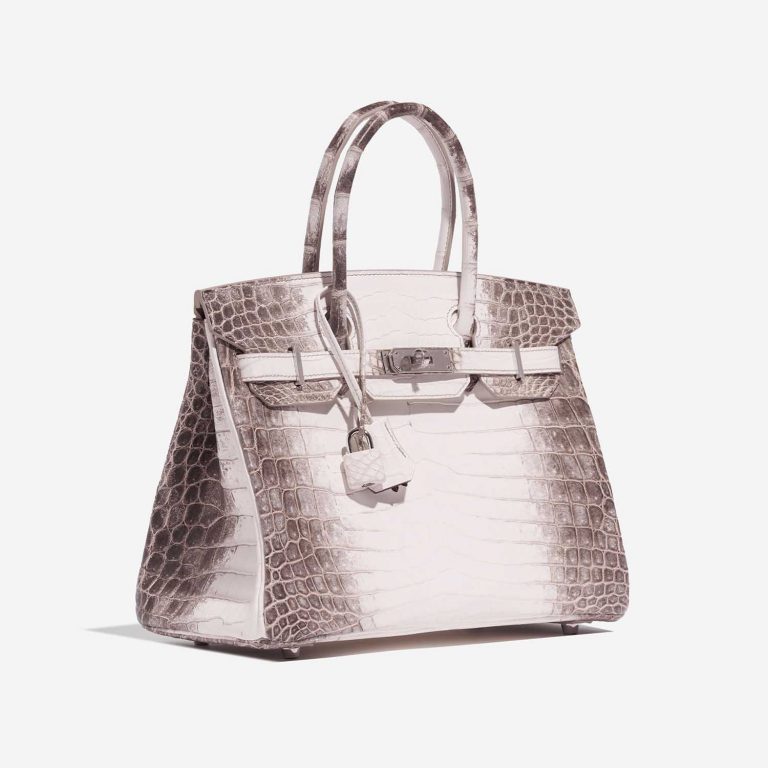 Pre-owned Hermès bag Birkin 30 Niloticus Crocodile Himalaya Blanc Beige Side Front | Sell your designer bag on Saclab.com