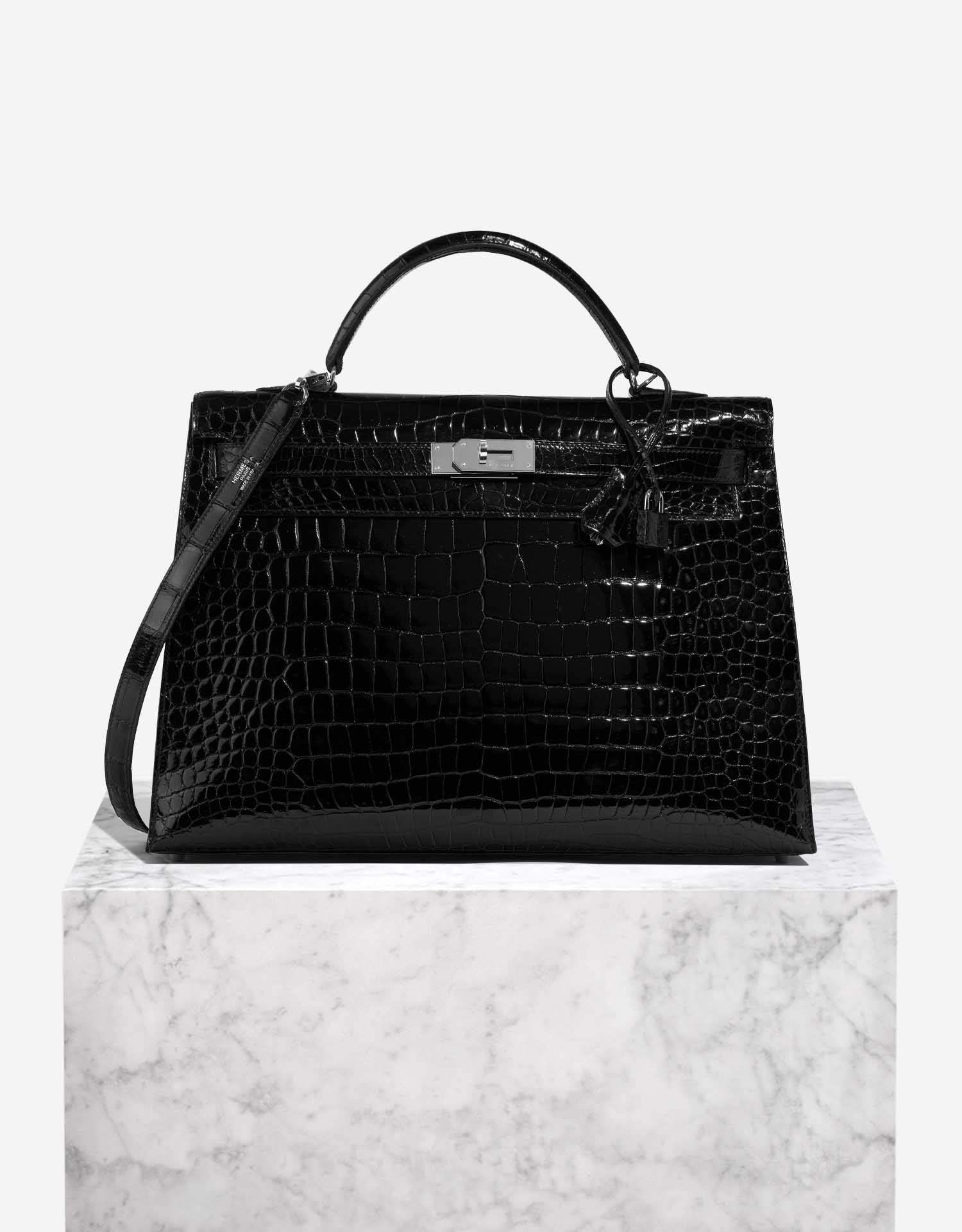 Hermès Kelly 40 Porosus Crocodile Black | SACLÀB