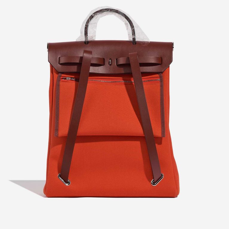 Hermès Herbag Backpack OrangeMécano-RougeH Back  | Sell your designer bag on Saclab.com
