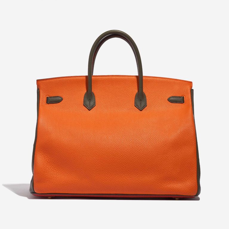 Hermès Birkin 40 OrangeH-Olive-Vermillon Back  | Sell your designer bag on Saclab.com