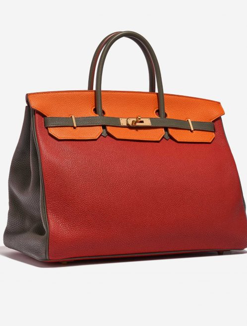 Hermès Birkin 40 OrangeH-Olive-Vermillon Side Front  | Sell your designer bag on Saclab.com