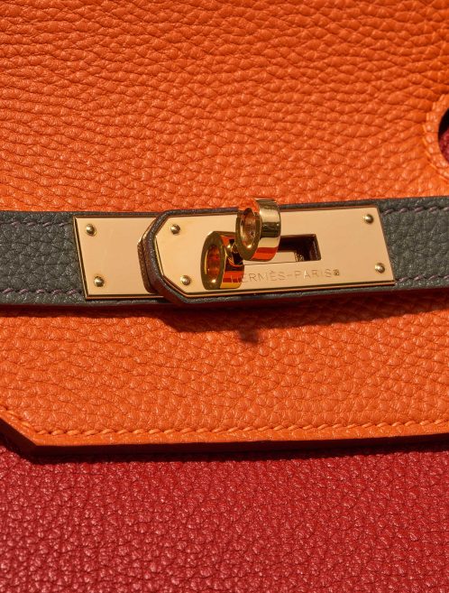 Hermès Birkin 40 OrangeH-Olive-Vermillon Closing System  | Sell your designer bag on Saclab.com