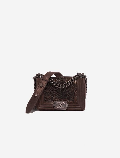 Chanel Boy Micro Lizard / Suede Brown / Gold Front | Sell your designer bag